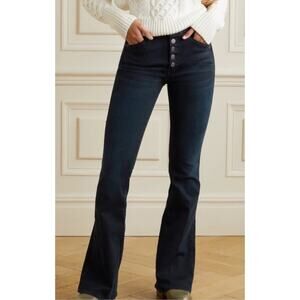 Veronica Beard Beverly 10" Skinny High Rise Flare Jeans in Smoke Stretchy sz 26